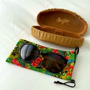 Maui Jim Tortoise Sunglasses with Floral Pouch